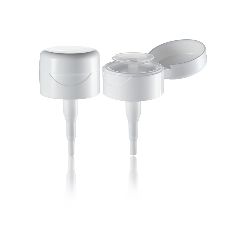 Flüssigkeitsspender mit einhändig bedienbarem Klappdeckel für kosmetische Pumpenköpfe - HY32A-59